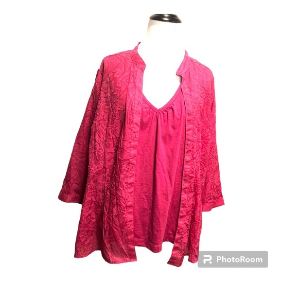 Kim Rogers Pink 2 piece shirt set, size XL - Picture 4 of 6